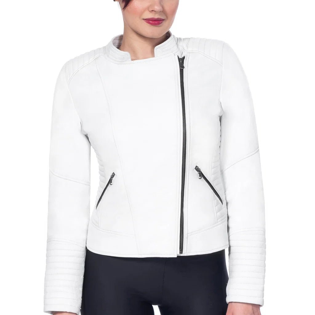Marla Armored Women's Motorcycle Leather Jacket - Image 2