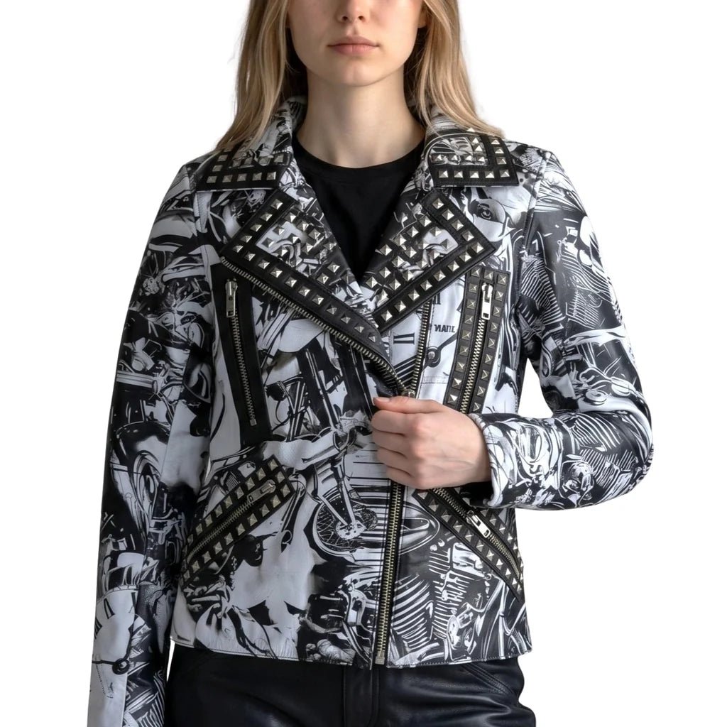 Cabaret Women's Motorcycle Leather Jacket - Image 2