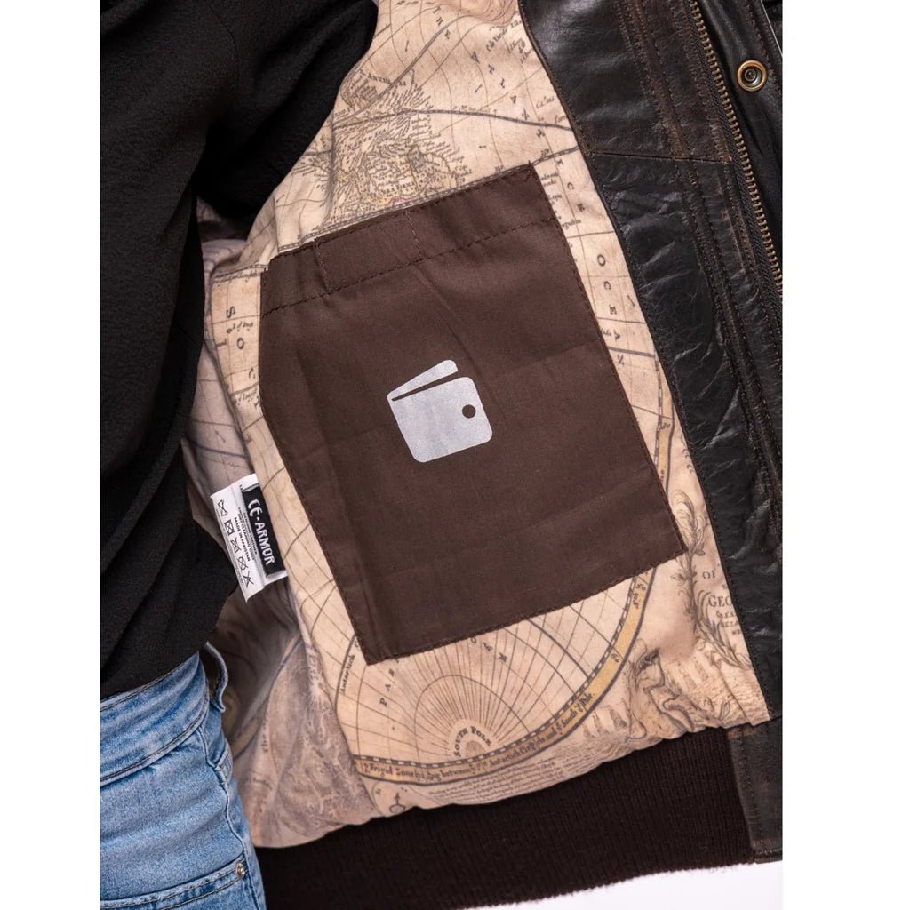 Bomber Motorcycle Leather Jacket - Image 5