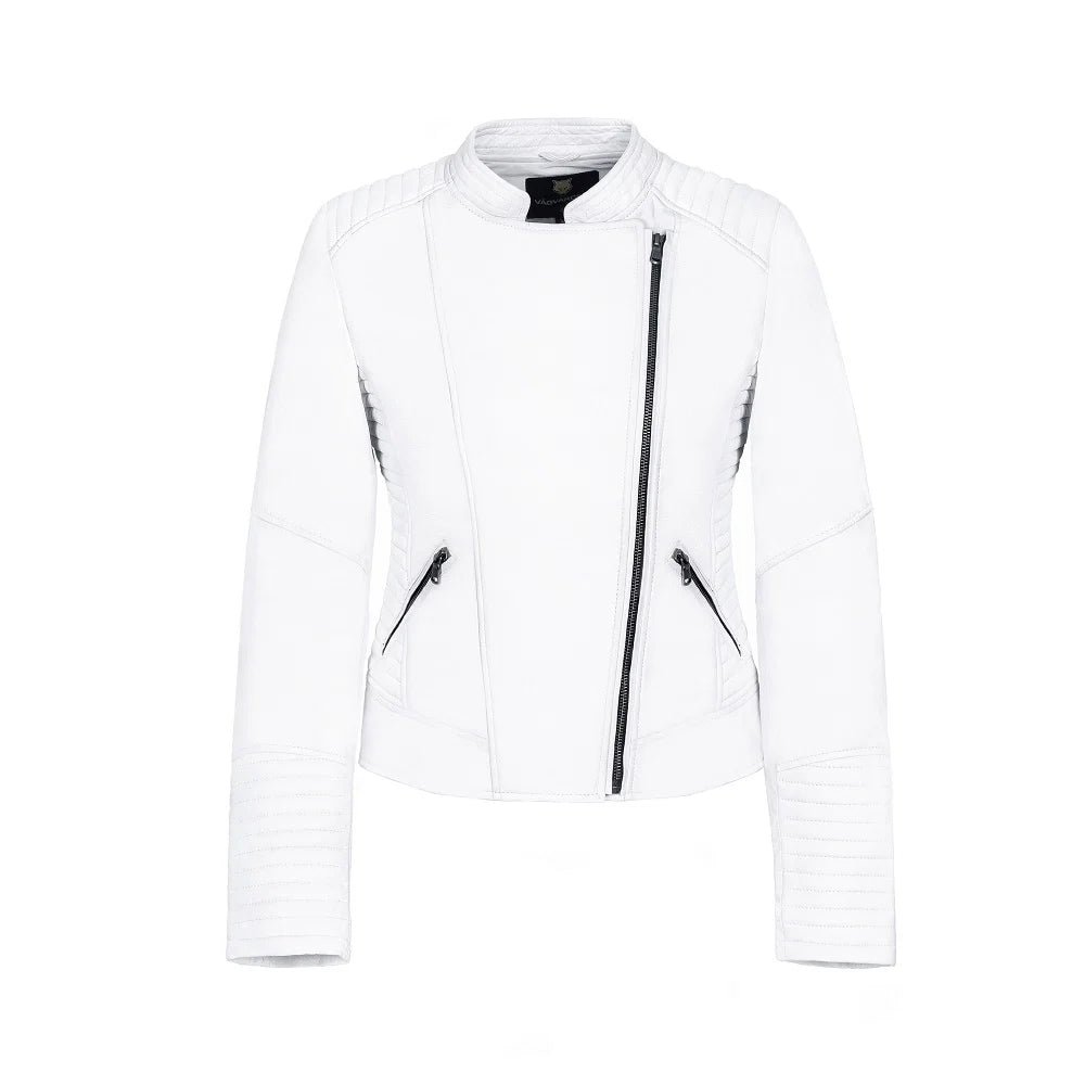 Marla Armored Women's Motorcycle Leather Jacket - Image 3