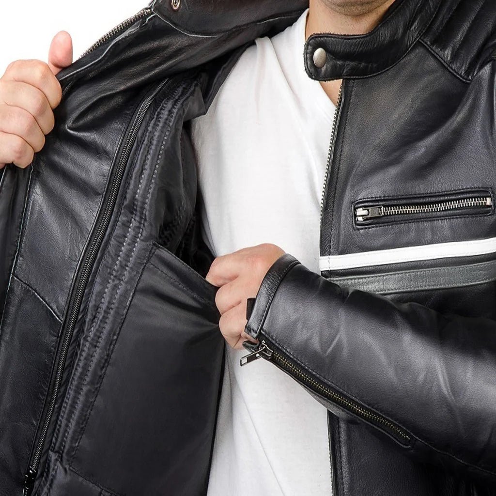 Metropolis Biker Leather Jacket - Image 3