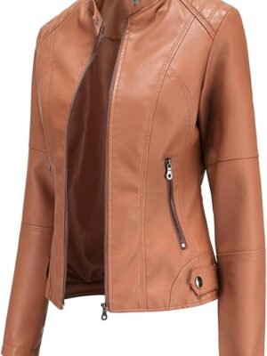 Faux Leather Jacket Women Bomber Jacket Women's