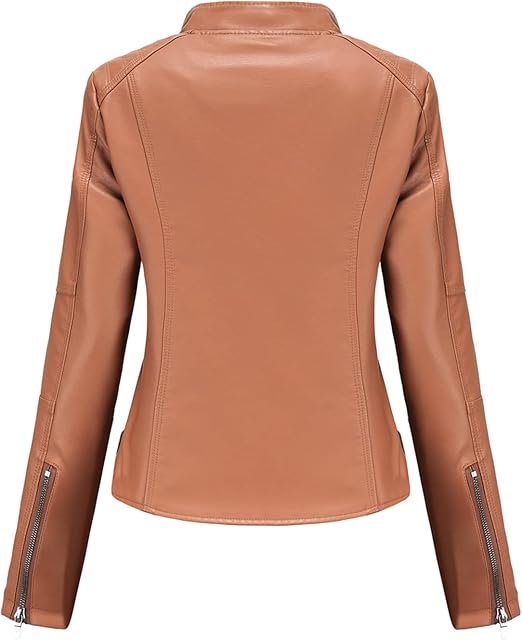 Faux Leather Jacket Women Bomber Jacket Women's - Image 2
