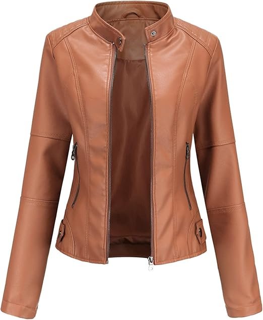 Faux Leather Jacket Women Bomber Jacket Women's - Image 3