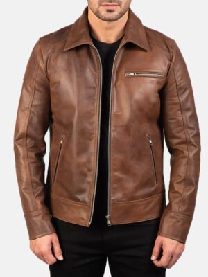 Vintage Brown Leather Jacket
