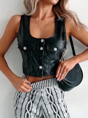 Pleather Vest (Black)