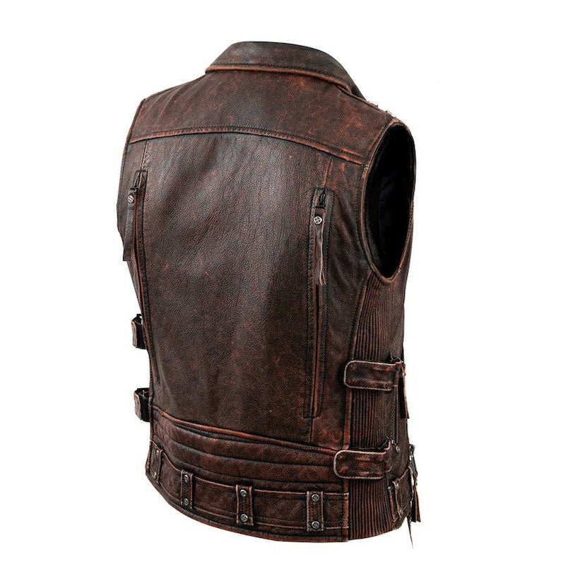 Motorcycle Leather Vest - Image 2