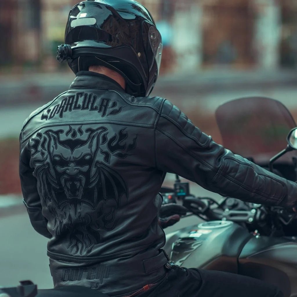 Dracula Motorcycle Leather Jacket - Image 15